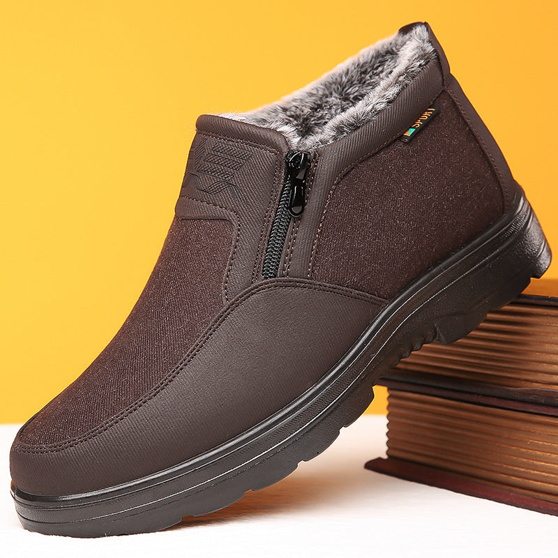 Men’s Winter Boots - Faux Fur Lining - Side Zipper - Non-Slip Rubber Sole