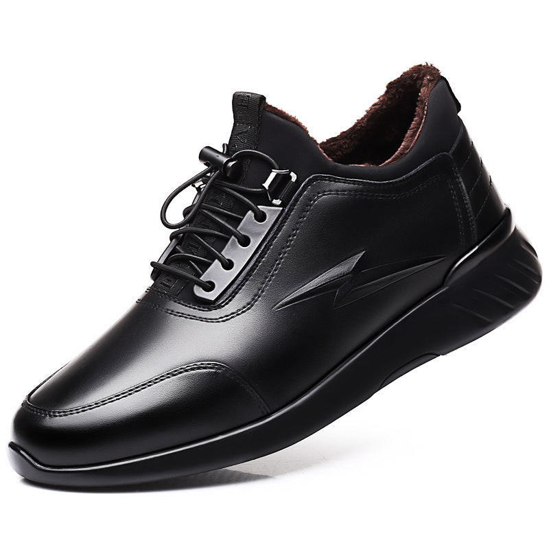 Men’s Casual Sneakers - Leather Upper - Lace-Up - Cushioned Collar - Durable Sole