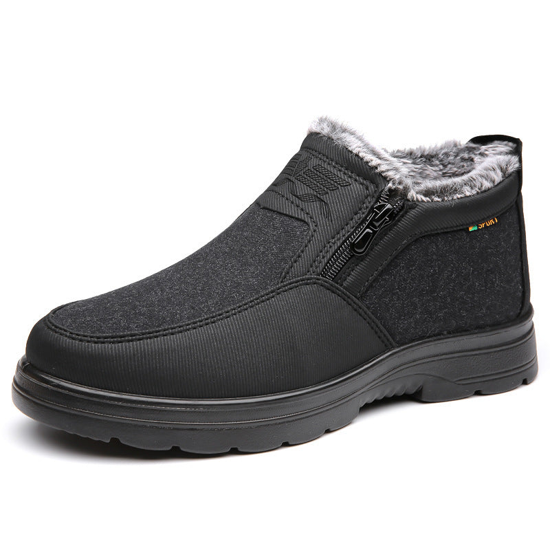 Men’s Winter Boots - Faux Fur Lining - Side Zipper - Non-Slip Rubber Sole