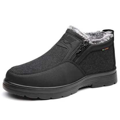 Men’s Winter Boots - Faux Fur Lining - Side Zipper - Non-Slip Rubber Sole