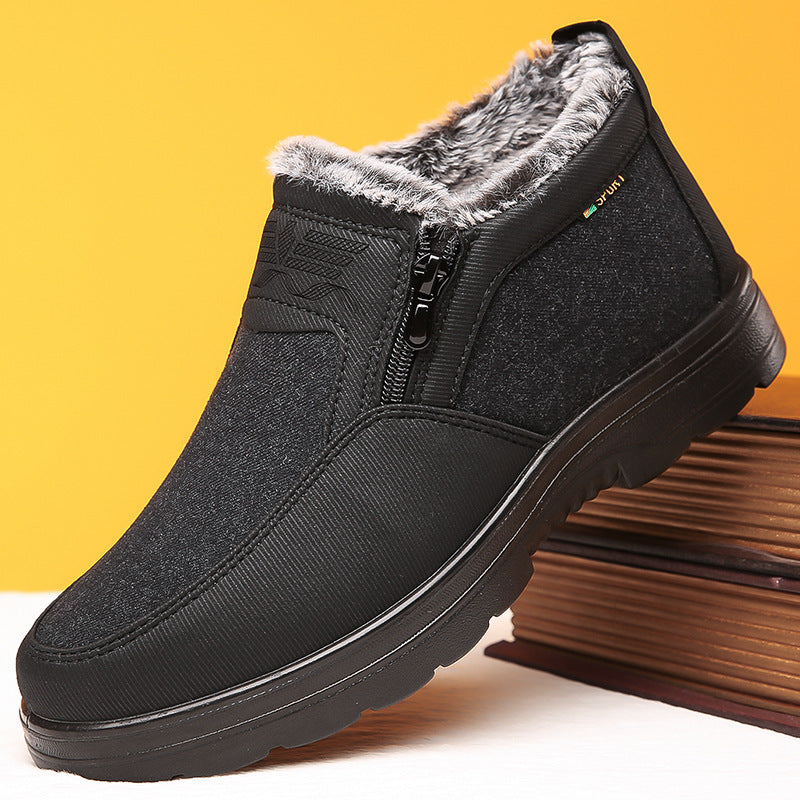Men’s Winter Boots - Faux Fur Lining - Side Zipper - Non-Slip Rubber Sole