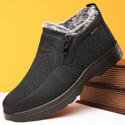 Men’s Winter Boots - Faux Fur Lining - Side Zipper - Non-Slip Rubber Sole
